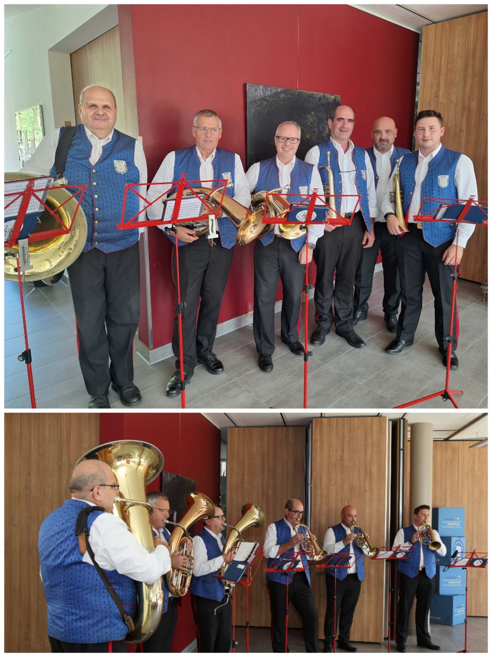 Die Vertreter des Musikvereins Warth-Scheiblingkirchen-Bromberg haben das Eintreffen der Gäste und den Sektempfang musikalisch umrahmt.