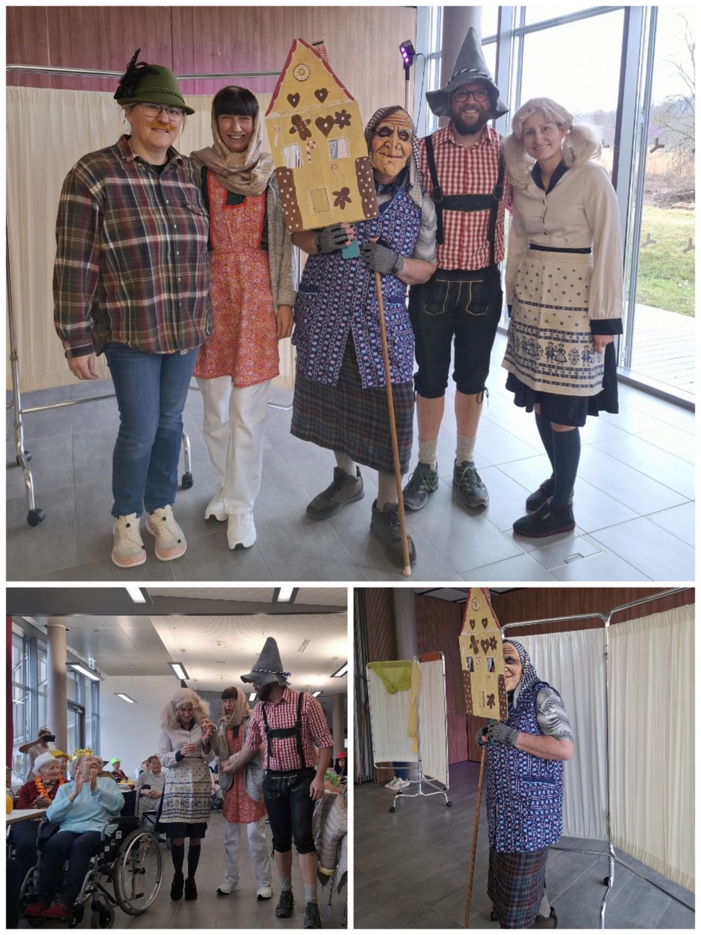 Es geht Schlag auf Schlag. Hänsel und Gretel samt Eltern und böser Hexe haben auch den Weg ins PBZ gefunden. Wir begrüßen Team Seerose.